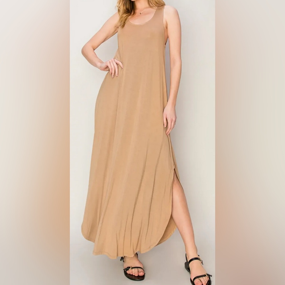 HYFVE Tan Sleeveless Maxi Dress - NWOT - Size L